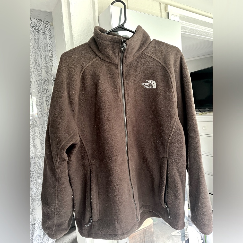 Full Zip North Face brown fleece Medium